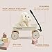 Kidpop Pula-Mini First Wagon for Toddlers, 4-Wheel Baby Pull Toy Cart for Kids Ages 1-3, Indoor & Outdoor Push Walker Toy, Ideal 1 Year Old Birthday Gifts (White)