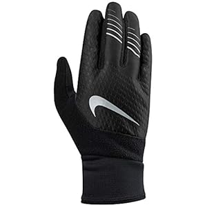 Nike Men’s Therma fit Elite Run Gloves 2.0,Med(Black/Silver)