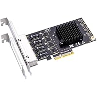 GLOTRENDS Tarjeta de Red PCIe de 4 Puertos y 2,5 GB para PC de