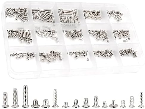QTEATAK 300Pcs Silver Laptop Notebook Computer Replacement Screws Kit for Laptop SSD Hard Disk SATA