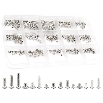 QTEATAK 300Pcs Silver Laptop Notebook Computer Replacement Screws Kit for Laptop SSD Hard Disk SATA