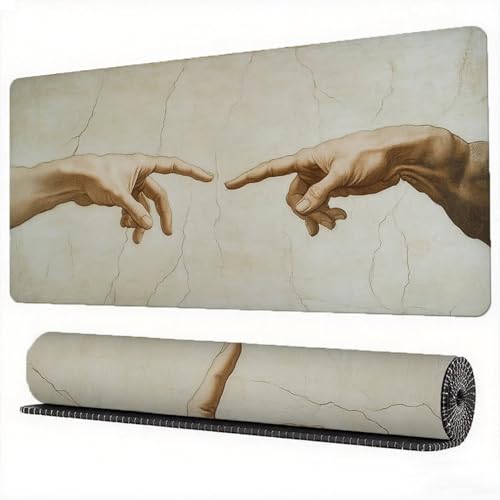 Tapis de Souris Corps Humain 1200 x 600 mm Main Tapis de Souris Grand Japonais Mouse Pad Base en Caoutchouc Antidérapant Surface avec Coutures sur Les Bords Desk Mat pour Maison Deco Bureau, Model689