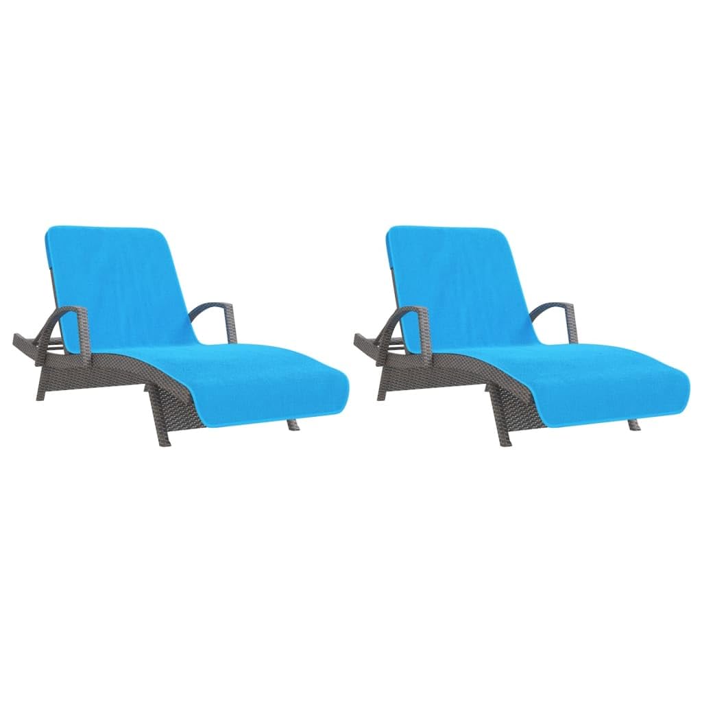 Strandtücher 2 STK Türkis 75x200 cm Stoff 400 GSM mit Liegenklappe