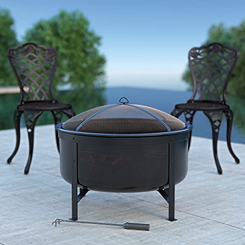 Amazon Basics Deep Bowl Round Fire Pit - 30-Inch, Brushed Copper #TOP6