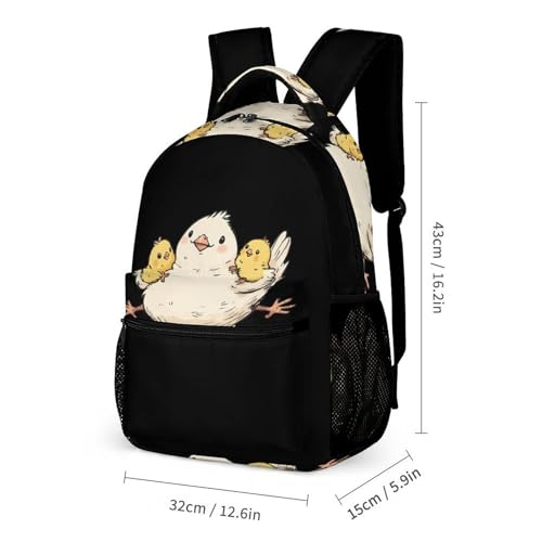Hens And Chicken Cute Backpacks Set Lightweight Lunch Bag Aesthetic Pencil Cases for Travel Work2