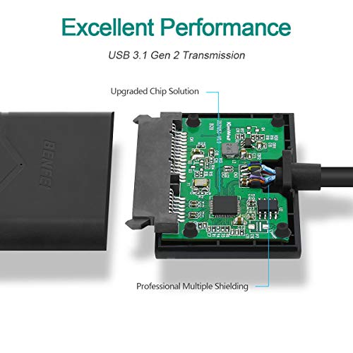 BENFEI USB C to SATA Adapter for 2.5" HDD/SSD, Type C (Thunderbolt 3) to SATA III Hard Driver Adapter