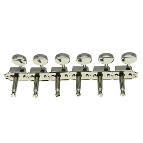 Wilkinson Deluxe 6 Inline Vintage Guitar Tuners With Split Post Guitar Tuning Keys Peg Machine Heads For Strat/Tele Guitars Nickel #TOP2
