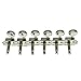 Wilkinson Deluxe 6 Inline Vintage Guitar Tuners with Split Post Guitar Tuning Keys Peg Machine Heads for Strat/Tele Guitars Nickel