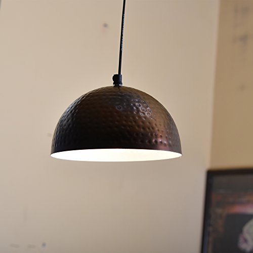 Image of Homesake Antique Copper Hammered Pendant, Hanging Lamp, 8 inch