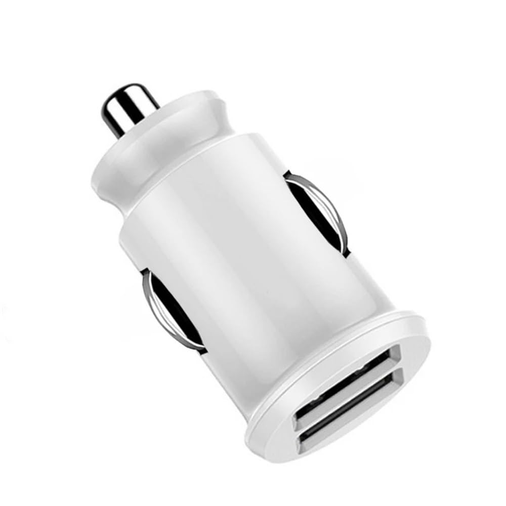 Adaptador de carga para coche de 20W con doble puerto USB blanco 7