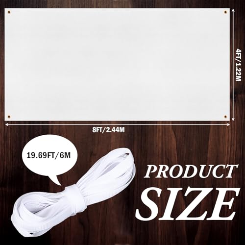 Image of Zonon Large Blank Banners And Signs Polyester Oxford Cloth Sublimation Banner To Decorate With Hanging Rope For Indoor Wall Outdoor Easy to Hang DIY Signs For Business Office (White,4 x 8 Feet)