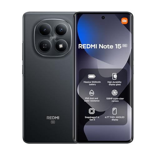 Redmi Note 15 5G Dual SIM Black 8GB RAM 256GB 5G - Global Version