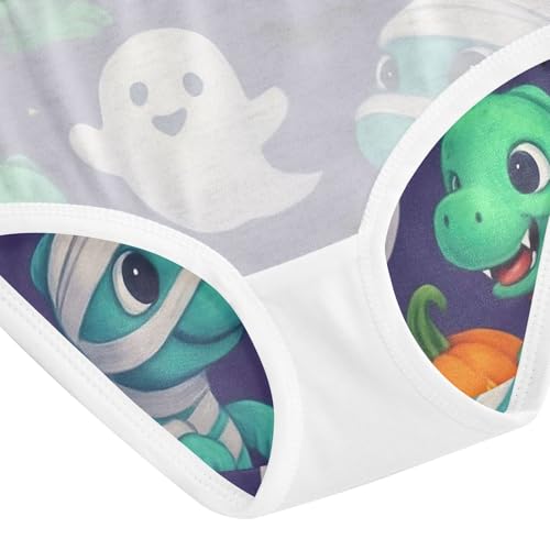 Kids Underwear, Cute Cartoon Dinosaurs Halloween Toddler Panties, Girls' Cotton Brief Underwear, 2T–8 Years4