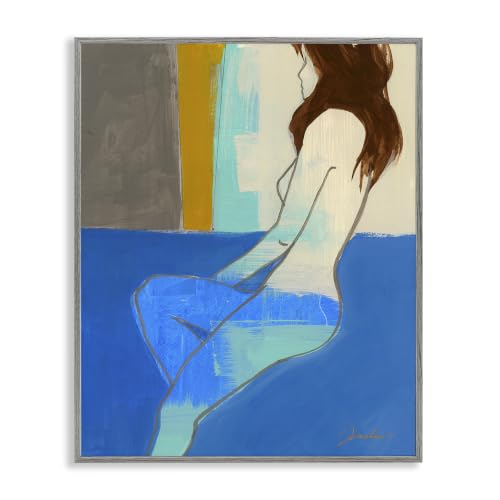 'Abstract Nude Female Figure over Shape Collage'| Framed Giclee Art