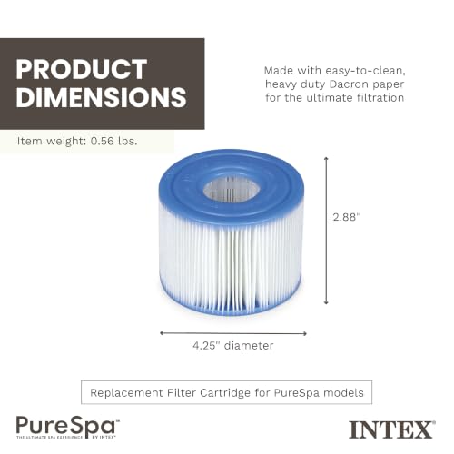 Intex 29011E Type S1 PureSpa Easy Set Pool Spa Hot Tub Filter Replacement Cartridges (6 Filters), Blue and White by Intex - Used condition - Image 3