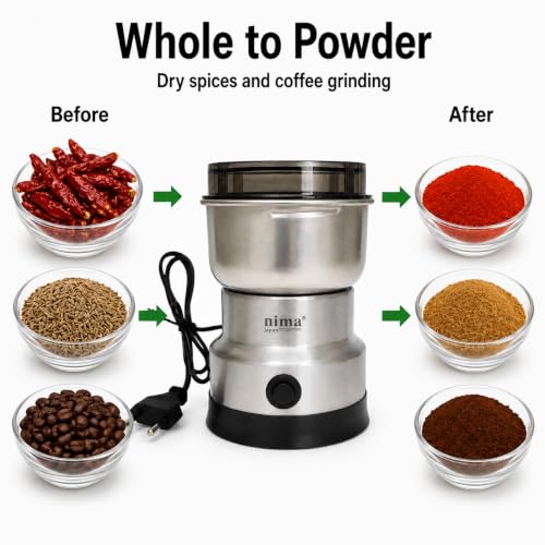 Image of Mini Mixer Grinder for Coffee Beans, Masala & Dry Grinding, Small Size