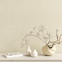 VEELIKE Cream Beige Concrete Wallpaper Peel and Stick Textured Plaster Limewash Wallpaper for Bedroom Japandi Decor 15.7x118 Removable Self Adhesive Concrete Contact Paper for Countertops Walls