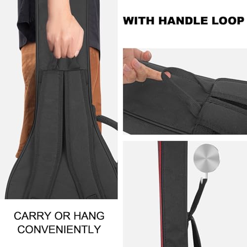 HOHIYO E-Gitarrentasche 39-40 Zoll E-Gitarren-Gigbag, 0,38 Zoll dick gepolstertes Gitarrenetui wasserdicht mit Tasche und verstellbarem Schultergurt Nackenschutz-Kissenpolster, schwarz