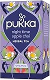 Pukka Herbs, Night Time Apple Chai Organic Herbal Sleep Tea Box, Natural For Bedtime Relaxation, Caffeine Free, 20 Plant Based Biodegradable Tea Bags