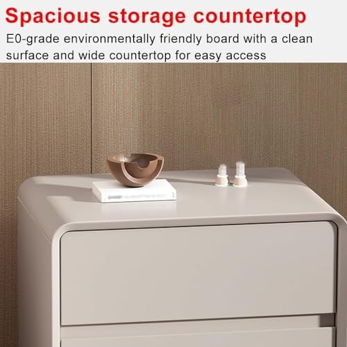 Modern Wood Nightstand with 2 Drawers, Waterproof Lacquer Finish Bedside Table, Durable End Table for Living Room, Stylish 35cm Storage Solution