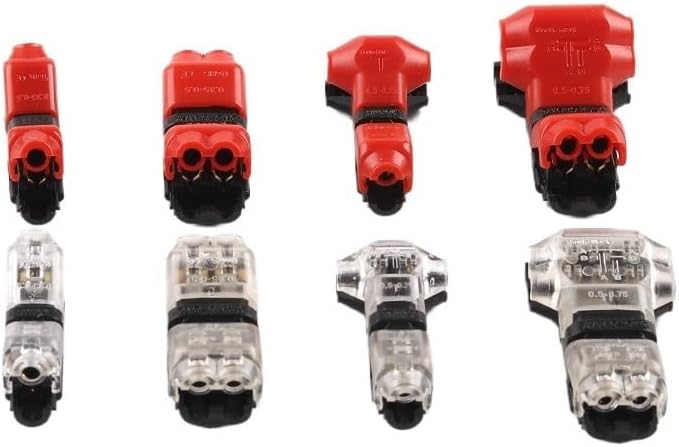 30/50/100PCS I/T Type 1 Pin 2pin Quick Splice Lock Wire Connector for Terminals Crimp 24-18AWG LED Strip Car Cable DINZHHENGYIN(Red T1,30 PCS)