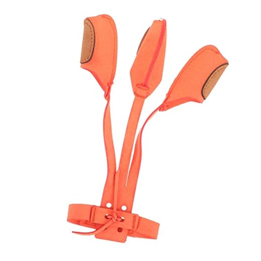 BRIGHTFUFU 3 berços de dedo esportivos capa de mão arco luva de tiro à mão luvas de couro protetoras luva de tiro com arco juvenil acessórios de caça luva esportiva tecido de lã portátil