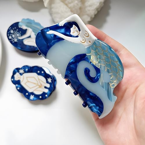 Generic Clipes de garra de sereia, clipe de cabelo oceano em forma de sereia, 2024 novos prendedores