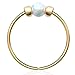 biliboom 14k Gold Filled White Opal Nose Ring – Tiny 24G Thin Gold Nose Hoop for Women – Dainty Handmade Opal Nose Piercing Hoop – Small Snug Gold Hoops Jewelry – Comfortable Everyday Fit