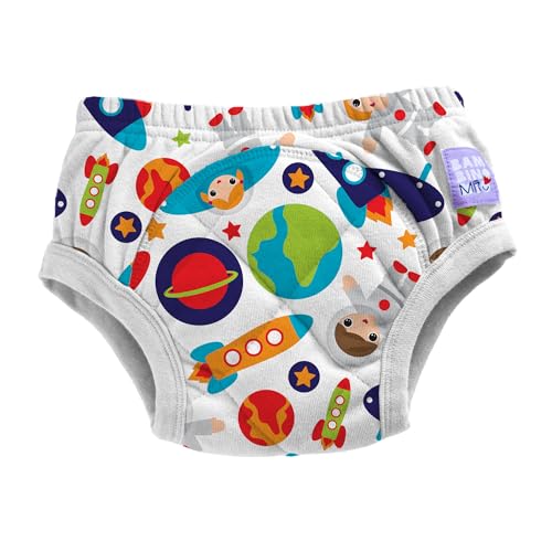 Bambino Mio Calzoncillos de aprendizaje reutilizables para bebé y niño pequeño, 3-4 años, Astronautas, niños y niñas, ropa interior para dejar el pañal