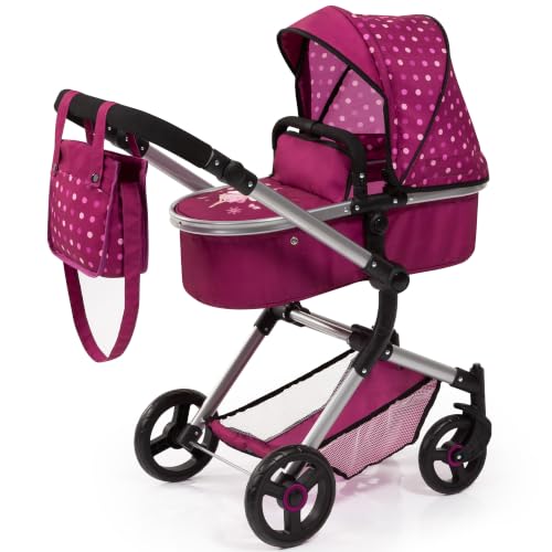 Cochecito de muñecas Neo Vario Bayer Design plegable con bolsa de juguete rosa
