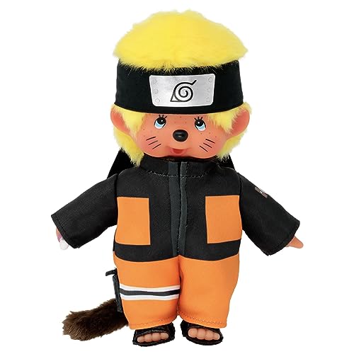 Bandai Monchhichi Naruto Shippuden Plush Toy, 80s Iconic Monkey Soft Plush Toy 20 cm for Children and Adults - Image 2