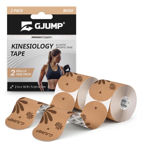 Kinesiology Tape, 40 Count Precut Strips 2 Rolls Original Cotton Tape