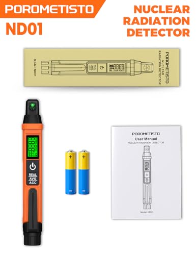 POROMETISTO ND01 Geigerzähler Nuklearstrahlungsdetektor - Tragbarer Beta Gamma Röntgenstrahlen Dosimeter mit REAL/AVG/ACC Modus, LCD-Anzeige, Auto Power-Off & Batteriewarnung für Zuhause, EDC, Outdoor