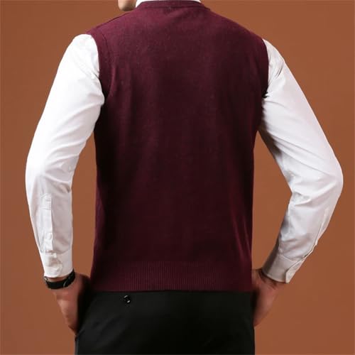 Men's V Neck Argyle Pattern Casual Sleeveless Wool Knit Tank Sweater Vest for Daily Pullover Sweater3