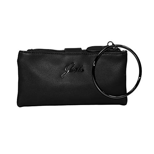 Preisvergleich Produktbild Glüxklee XL Damen Geldbörse mit Handgelenk-Ring (Schwarz)