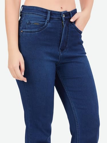 Image of FCK-3 Stretchable Denim High Rise Straight Fit Full Length Classic Jeans for Women
