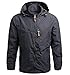 SKYWPOJU Giacca da Bici da Corsa Impermeabile Leggera da Uomo Escursionismo da Viaggio Giacca a Vento da Esterno Giacca da Bici Antivento con Cappuccio (Color : Gray, Size : 5XL)