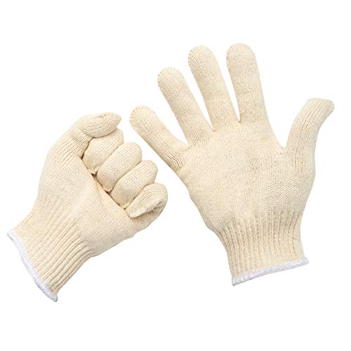 Eblaelel Safety Gloves White Cotton Bbq Heat Liners Grilling Work Glove Men Cooking Women Knitted Cotton Pack Of 12 #TOP3