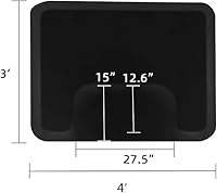 Vista 7 de Winado Alfombra antifatiga rectangular de 3 pies x 4 pies x 1/2 pulgada de base cuadrada para salón de peluquería, cómodas alfombrillas de piso