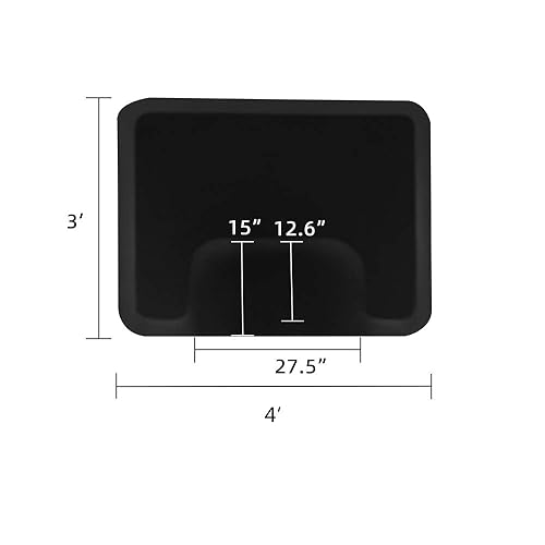 Miniatura 9 de Alfombrilla de peluquería de 3 x 4 pies, antifatiga para estilista, base cuadrada mate de 12 pulgadas de grosor para silla de peluquería, corte de