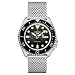 Men's Analog Manual Automatic Winding Watch - Black Dial Silver Stainless Steel Band - 5 Sports 24 Jewels 100 Meters Water Resistant Depth Watch - SEIKO SRPK73