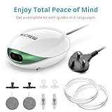 NICREW UFO Aquarium Air Pump for Fish Tank up to 400 L, Air Aerator Pump Ultra Silent, Oxygen Bubbler with Dual Outlets, Accessories Included, 2.5W - Image 7