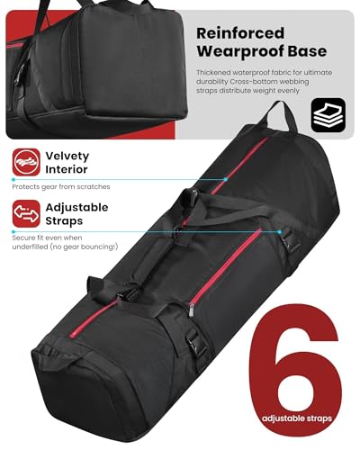 Niu Kako 40\" Heavy Duty Drum Hardware Bag - Protective Lightweight Drum Hardware Case for Cymbal Stands & Drum Set Accessories | Gig Transport & Long-Term Storage for Musicians - Thumbnail 7