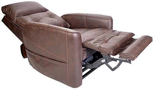 Fenetic Westminster Leather Riser and Recliner mobility chair - Powered headrest and lumbar support + USB Charging (Brown)