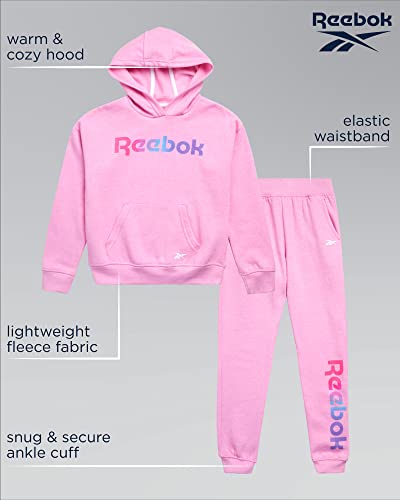 Reebok Girls' Sweatsuit Set - 2 Piece Fleece Hoodie and Jogger Sweatpants (Size: 2T-6X), Size 4, Li