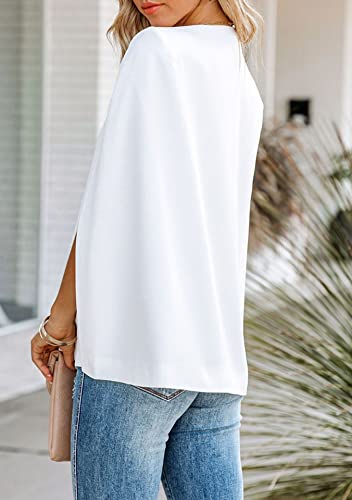 EFOFEI Womens Split Sleeve Lapel Blazers Casual Work Suit Open Front Cardigan with Pockets4