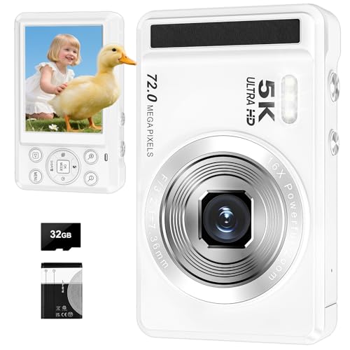 5K Digital Camera - 72MP Digital Cameras with 16X Zoom Autofocus Point and Shoot Digital Camera for Photography - UHD 2.8'' Screen Compact Portable Camara by Demofit - Used condition - CA$32.94