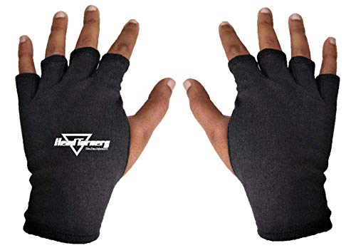 HeadTurners Limited Edition Finger Cut Fielding, Catching, Batting Inners Gloves- (1 Pair, Plain Black)