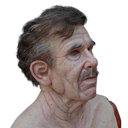 PerGrate 2020 New Realistic The Elder Old Man Headgear for Masquerade Halloween Party Hat