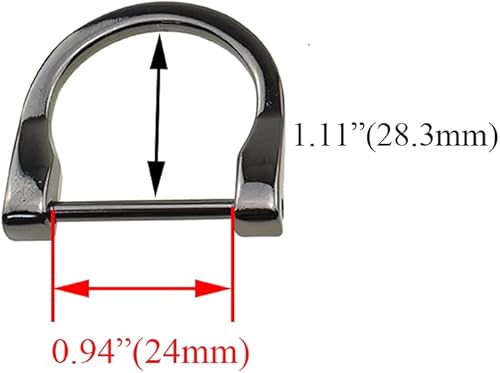 Miniatura 3 de HAHIYO Anillos en D con grillete de tornillo, herradura en forma de U, llavero con tornillo en ambos lados, alineado para bolsa de correa